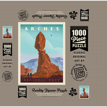 Arches National Park: Balanced Rock, Vintage Poster 1000 Jigsaw Puzzle box 3D Modell