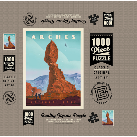 Arches National Park: Balanced Rock, Vintage Poster 1000 Jigsaw Puzzle box 3D Modell