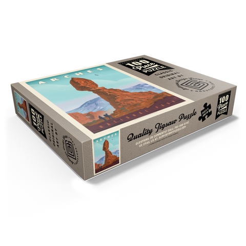 Arches National Park: Balanced Rock, Vintage Poster 100 Jigsaw Puzzle box view1