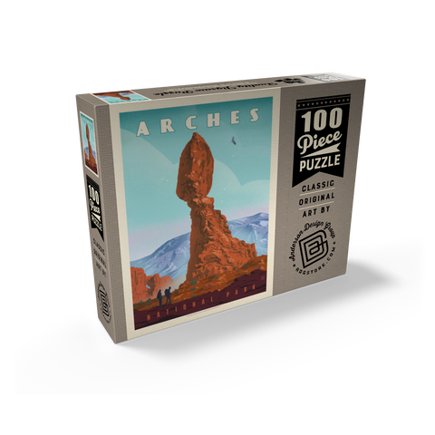 Arches National Park: Balanced Rock, Vintage Poster 100 Jigsaw Puzzle box view2