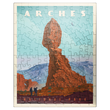 puzzleplate Arches National Park: Balanced Rock, Vintage Poster 100 Jigsaw Puzzle