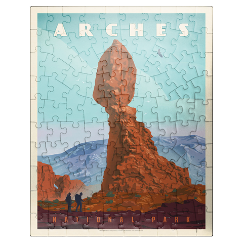 puzzleplate Arches National Park: Balanced Rock, Vintage Poster 100 Jigsaw Puzzle