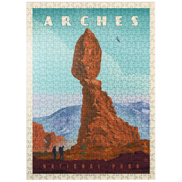 puzzleplate Arches National Park: Balanced Rock, Vintage Poster 500 Jigsaw Puzzle