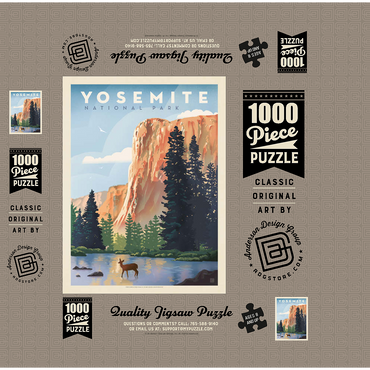 Yosemite National Park: In The Shadow Of El Capitan, Vintage Poster 1000 Jigsaw Puzzle box 3D Modell