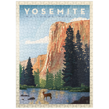 puzzleplate Yosemite National Park: In The Shadow Of El Capitan, Vintage Poster 500 Jigsaw Puzzle