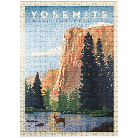 puzzleplate Yosemite National Park: In The Shadow Of El Capitan, Vintage Poster 500 Jigsaw Puzzle