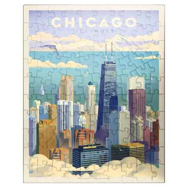 puzzleplate Chicago: Bird's Eye View Of Lake Michigan, Vintage Poster 100 Jigsaw Puzzle