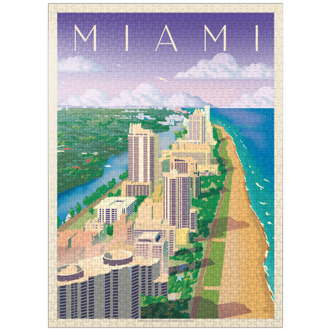 puzzleplate Miami, FL: Bird's Eye View, Vintage Poster 1000 Jigsaw Puzzle