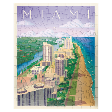 puzzleplate Miami, FL: Bird's Eye View, Vintage Poster 100 Jigsaw Puzzle