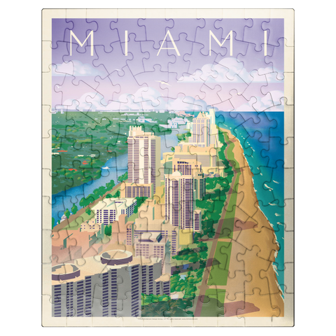 puzzleplate Miami, FL: Bird's Eye View, Vintage Poster 100 Jigsaw Puzzle