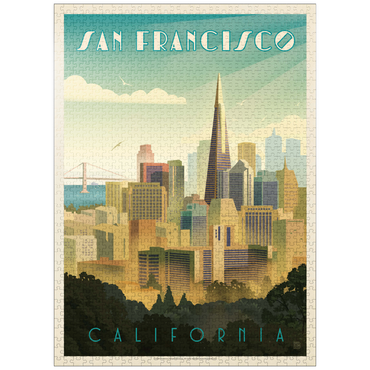 puzzleplate San Francisco, CA: Tower View, Vintage Poster 1000 Jigsaw Puzzle