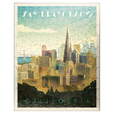 puzzleplate San Francisco, CA: Tower View, Vintage Poster 100 Jigsaw Puzzle