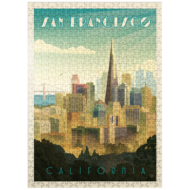 puzzleplate San Francisco, CA: Tower View, Vintage Poster 500 Jigsaw Puzzle