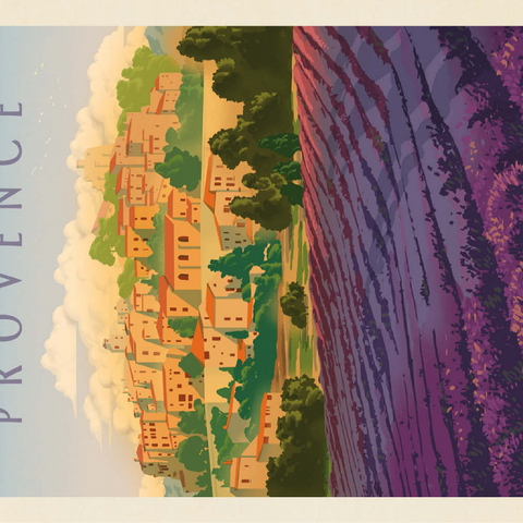 France: Provence In The Afternoon, Vintage Poster 100 Jigsaw Puzzle 3D Modell