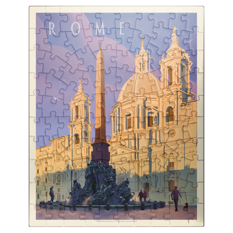 puzzleplate Italy: Rome In The Morning, Vintage Poster 100 Jigsaw Puzzle
