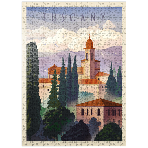 puzzleplate Italy: Tuscany In The Summer, Vintage Poster 500 Jigsaw Puzzle