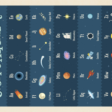Cosmic Alphabet, Vintage Poster 1000 Jigsaw Puzzle 3D Modell