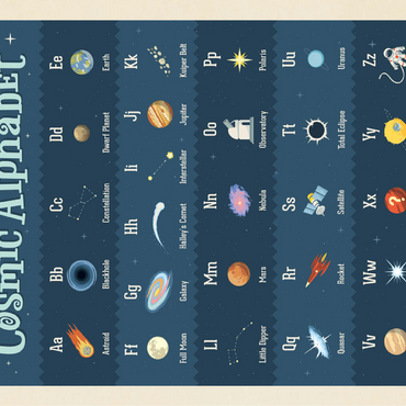 Cosmic Alphabet, Vintage Poster 100 Jigsaw Puzzle 3D Modell