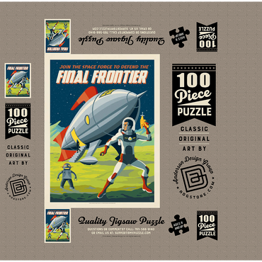 Final Frontier (Join The Space Force), Vintage Poster 100 Jigsaw Puzzle box 3D Modell