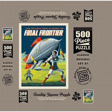 Final Frontier (Join The Space Force), Vintage Poster 500 Jigsaw Puzzle box 3D Modell