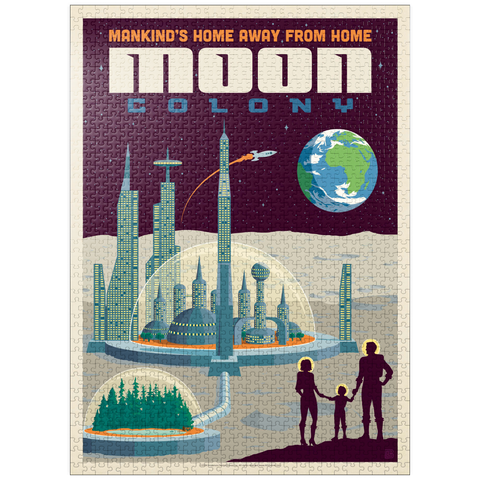 puzzleplate Moon Colony: Home Away From Home, Vintage Poster 1000 Jigsaw Puzzle