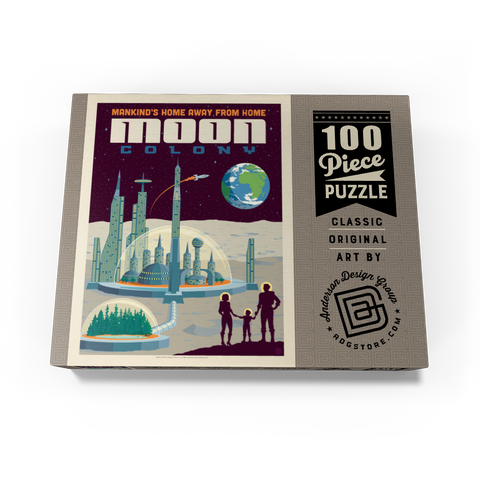 Moon Colony: Home Away From Home, Vintage Poster 100 Jigsaw Puzzle box view3