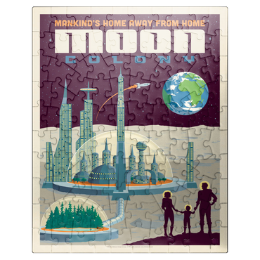 puzzleplate Moon Colony: Home Away From Home, Vintage Poster 100 Jigsaw Puzzle
