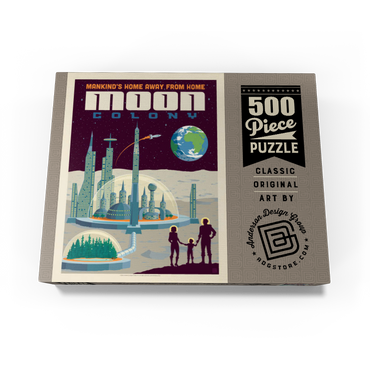 Moon Colony: Home Away From Home, Vintage Poster 500 Jigsaw Puzzle box view3