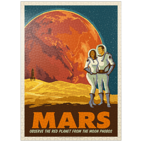 puzzleplate Mars: As Seen From The Moon Phobos, Vintage Poster 1000 Jigsaw Puzzle