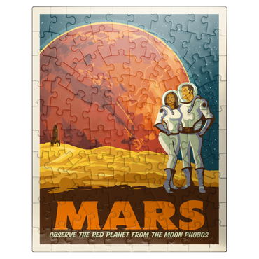 puzzleplate Mars: As Seen From The Moon Phobos, Vintage Poster 100 Jigsaw Puzzle