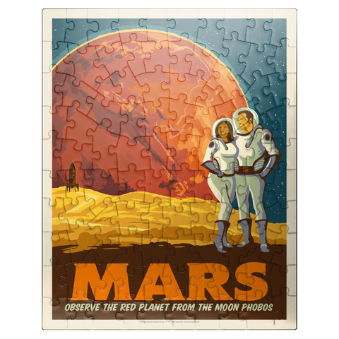 puzzleplate Mars: As Seen From The Moon Phobos, Vintage Poster 100 Jigsaw Puzzle