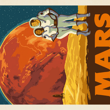 Mars: As Seen From The Moon Phobos, Vintage Poster 100 Jigsaw Puzzle 3D Modell