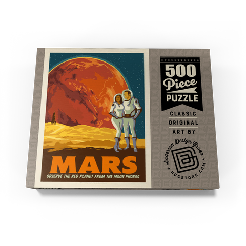 Mars: As Seen From The Moon Phobos, Vintage Poster 500 Jigsaw Puzzle box view3