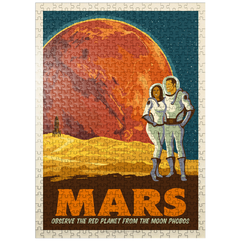 puzzleplate Mars: As Seen From The Moon Phobos, Vintage Poster 500 Jigsaw Puzzle