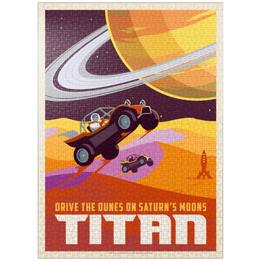 puzzleplate Saturn: As Seen From Dune Buggies On Titan, Vintage Poster 1000 Jigsaw Puzzle