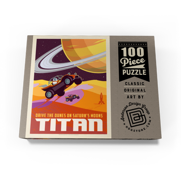 Saturn: As Seen From Dune Buggies On Titan, Vintage Poster 100 Jigsaw Puzzle box view3