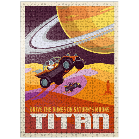 puzzleplate Saturn: As Seen From Dune Buggies On Titan, Vintage Poster 500 Jigsaw Puzzle