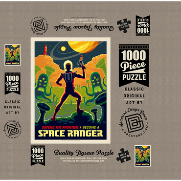 Space Ranger: Retro Futura, Vintage Poster 1000 Jigsaw Puzzle box 3D Modell