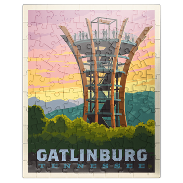 puzzleplate Gatlinburg, Tennessee: Anakeesta Tower, Vintage Poster 100 Jigsaw Puzzle