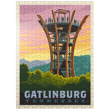 puzzleplate Gatlinburg, Tennessee: Anakeesta Tower, Vintage Poster 500 Jigsaw Puzzle