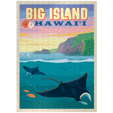 puzzleplate Hawaii: Big Island (Manta Rays), Vintage Poster 300 Jigsaw Puzzle