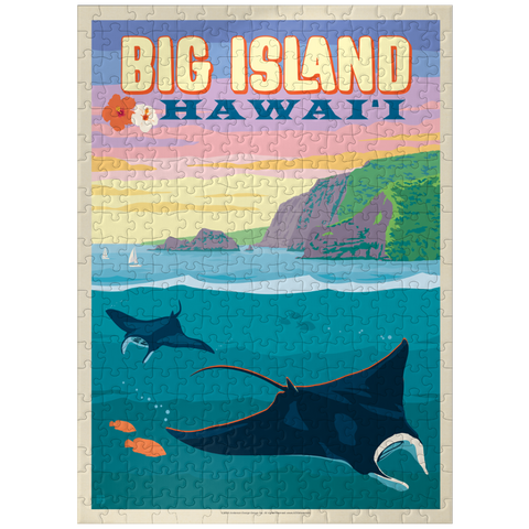 puzzleplate Hawaii: Big Island (Manta Rays), Vintage Poster 300 Jigsaw Puzzle