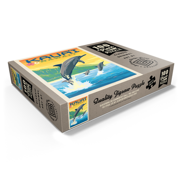 Hawaii: Kaua'i (Dolphins), Vintage Poster 100 Jigsaw Puzzle box view1