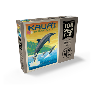 Hawaii: Kaua'i (Dolphins), Vintage Poster 100 Jigsaw Puzzle box view2