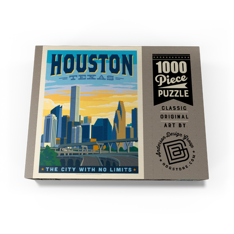 Houston, Texas: City With No Limits, Vintage Poster 1000 Jigsaw Puzzle box view3