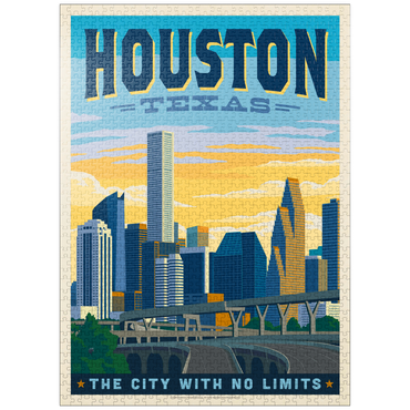 puzzleplate Houston, Texas: City With No Limits, Vintage Poster 1000 Jigsaw Puzzle