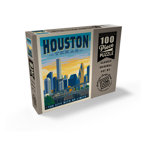 Houston, Texas: City With No Limits, Vintage Poster 100 Jigsaw Puzzle box view2