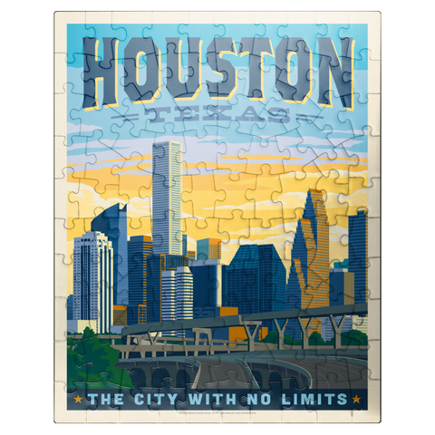 puzzleplate Houston, Texas: City With No Limits, Vintage Poster 100 Jigsaw Puzzle