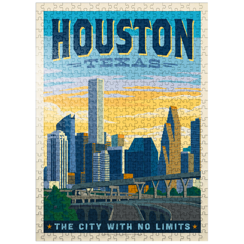 puzzleplate Houston, Texas: City With No Limits, Vintage Poster 500 Jigsaw Puzzle