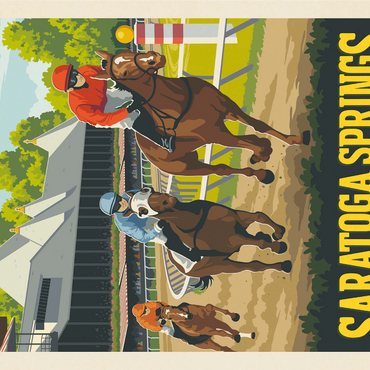 Saratoga Springs, New York, Vintage Poster 1000 Jigsaw Puzzle 3D Modell
